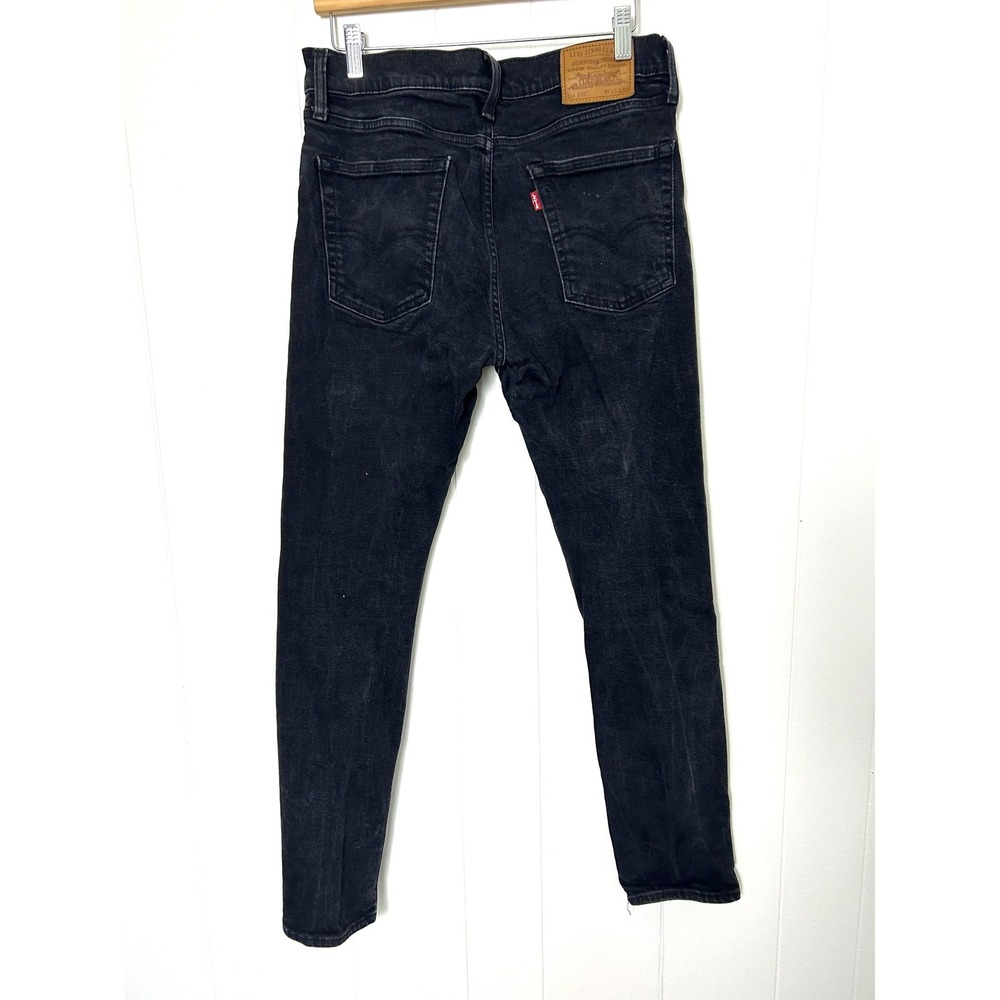 Levi's Premium Jeans Mens 33x32 Black 510 Skinny Fit Denim Grunge Big E - Picture 2 of 12